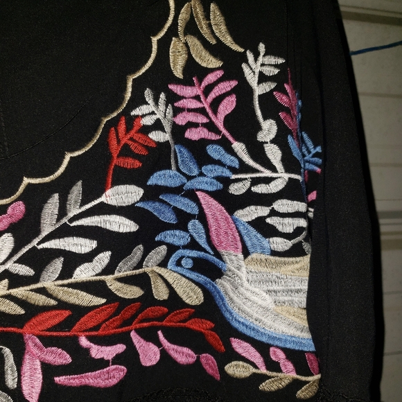 Shein curve Plus Size 4X Black embroidered blouse top shirt crochet - Picture 5 of 8